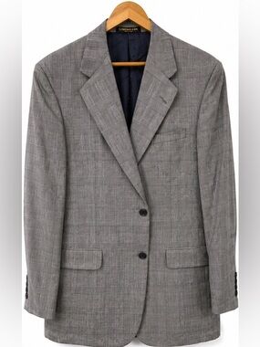 H Freeman & Son Nordstrom 100% Wool Glen Plaid Designer Sport Coat Blazer, 40R